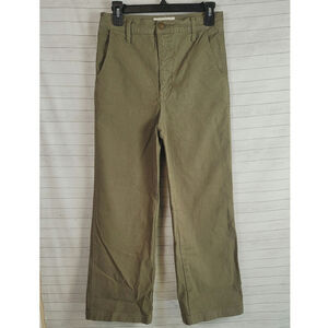 THE GREAT. THE PAINTER PANT IN ARMY GREEN, SZ 26